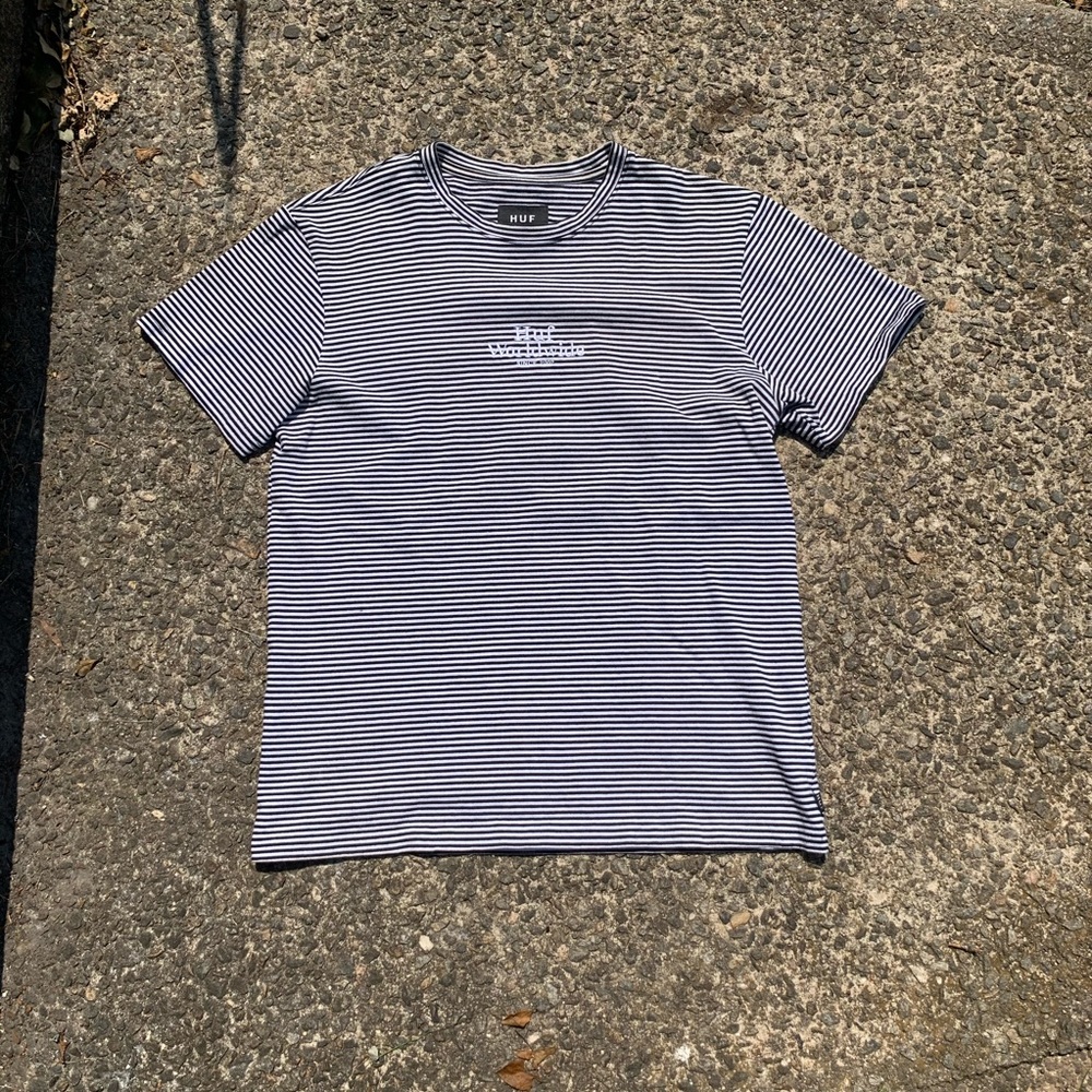 HUF Black & White Striped Men’s T-Shirt